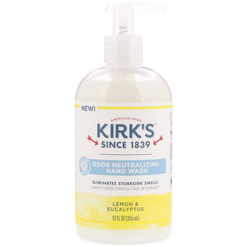 Kirk's, Odor Neutralizing Hand Wash, Lemon & Eucalyptus, 12 fl oz (355 ml) فوائد