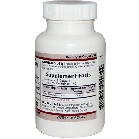Kirkman Labs, Alpha Ketoglutaric Acid, 300 mg, 100 Capsules:AAKG Arginine Alpha-Ketoglutarate,الأحماض الأمينية