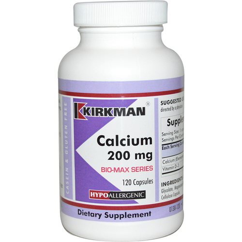 Kirkman Labs, Bio-Max Series, Calcium, 200 mg, 120 Capsules فوائد