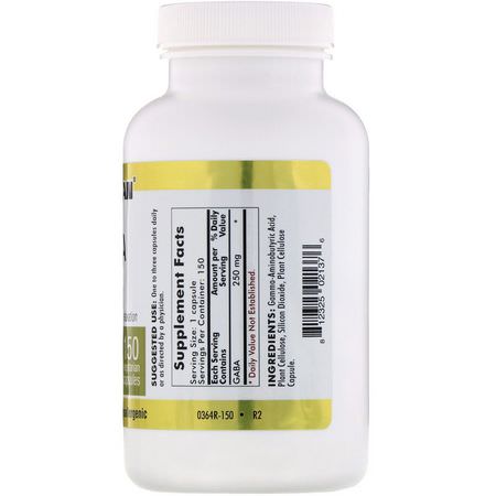 Kirkman Labs, GABA, 250 mg, 150 Vegetarian Capsules:Gaba, ملاحق