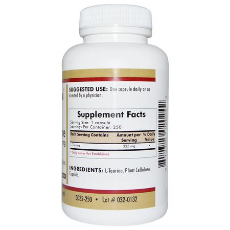 Kirkman Labs, L-Taurine, 325 mg, 250 Capsules:L-Taurine,الأحماض الأمينية