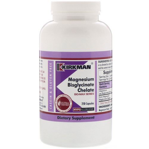 Kirkman Labs, Magnesium Bisglycinate Chelate, Bio-Max Series, 250 Capsules فوائد