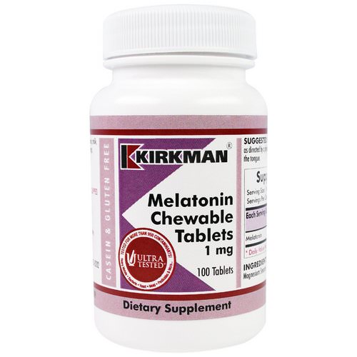 Kirkman Labs, Melatonin Chewable Tablets, 1 mg, 100 Tablets فوائد