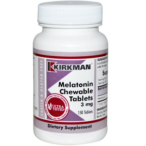 Kirkman Labs, Melatonin Chewable Tablets, 3 mg, 150 Tablets فوائد