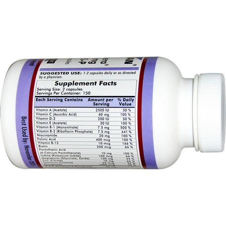 Kirkman Labs, Nu-Thera with 50 mg P-5-P, 300 Capsules:الفيتامينات المتعددة, البيريد,كسين B6