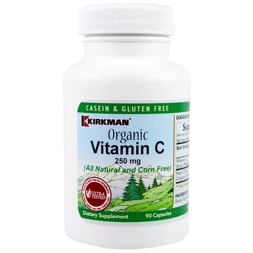 Kirkman Labs, Organic Vitamin C, 250 mg, 90 Capsules فوائد