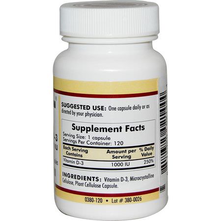 Kirkman Labs, Vitamin D-3, 1000 IU, 120 Capsules:D3 Cholecalciferol, فيتامين D
