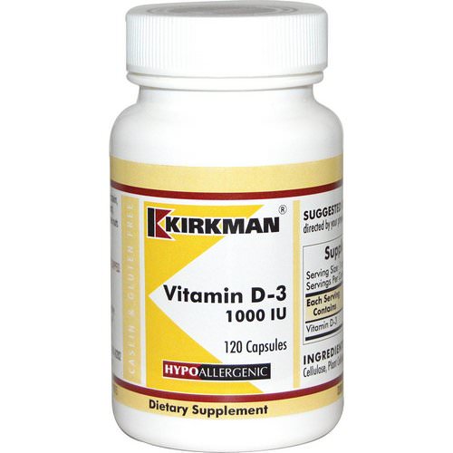 Kirkman Labs, Vitamin D-3, 1000 IU, 120 Capsules فوائد