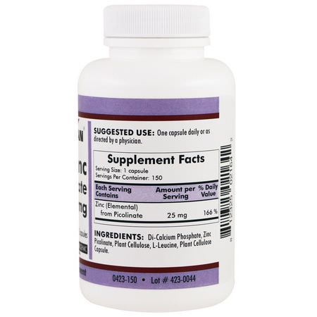 Kirkman Labs, Zinc Picolinate, 25 mg, 150 Capsules:أنفلونزا, سعال