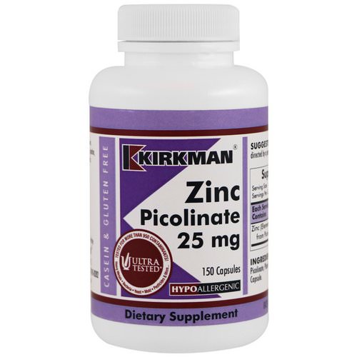 Kirkman Labs, Zinc Picolinate, 25 mg, 150 Capsules فوائد