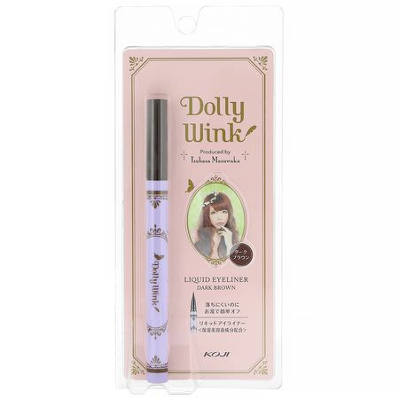Koji, Dolly Wink, Liquid Eyeliner, Dark Brown, 0.2 fl oz (7 ml):كحل, عيون