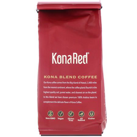 KonaRed, Kona Blend Coffee, Medium Roast, Ground, 12 oz (340 g):مت,سطة التحميص, القه,ة
