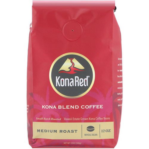 KonaRed, Kona Blend Coffee, Medium Roast, Whole Bean, 12 oz (340 g) فوائد