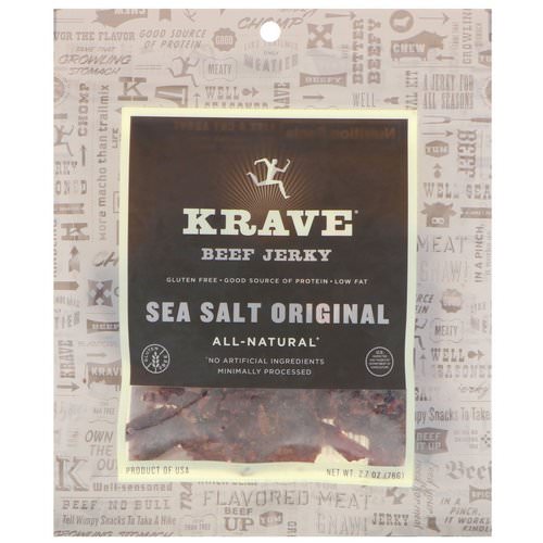 Krave, Beef Jerk, Sea Salt Original, 2.7 oz (76 g) فوائد