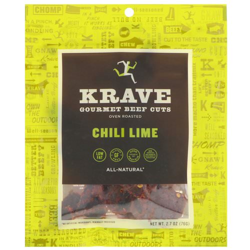 Krave, Gourmet Beef Cuts, Chili Lime, 2.7 oz (76 g) فوائد