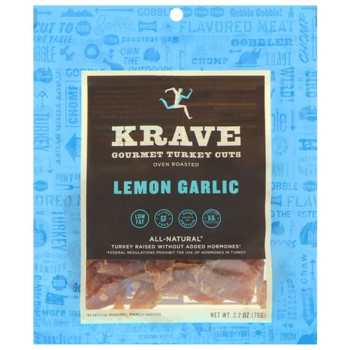 Krave, Gourmet Turkey Cuts, Lemon Garlic, 2.7 oz (76 g) فوائد