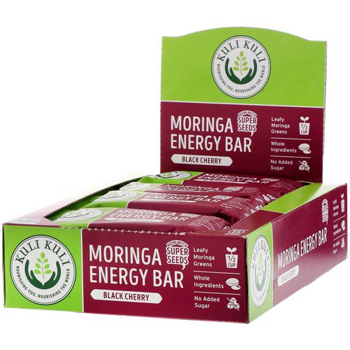 Kuli Kuli, Moringa Energy Bar, Black Cherry, 12 Bars, 1.6 oz (45 g) Each فوائد