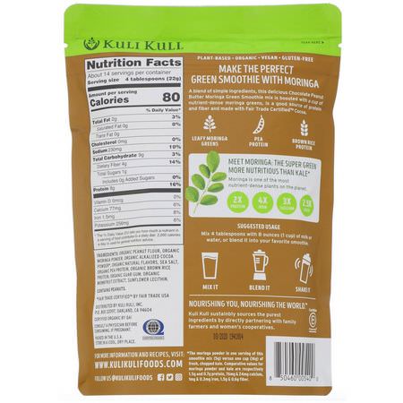 Kuli Kuli, Organic Moringa Green Smoothie With Plant Protein, Chocolate Peanut Butter, 10.7 oz (302 g):أساس البر,تين النباتي ,