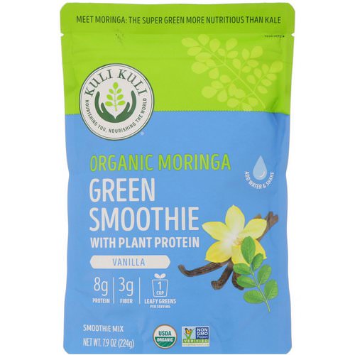 Kuli Kuli, Organic Moringa Green Smoothie With Plant Protein, Vanilla, 7.9 oz (224 g) فوائد