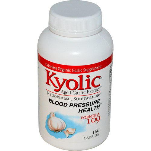 Kyolic, Aged Garlic Extract, Blood Pressure Health, Formula 109, 160 Capsules فوائد