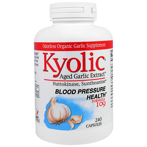 Kyolic, Aged Garlic Extract, Blood Pressure Health, Formula 109, 240 Capsules فوائد