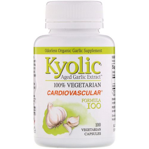 Kyolic, Aged Garlic Extract, Cardiovascular Formula 100, 100 Vegetarian Capsules فوائد