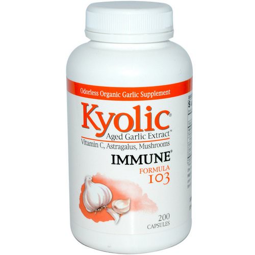 Kyolic, Aged Garlic Extract, Immune, Formula 103, 200 Capsules فوائد