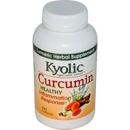 Kyolic, Aged Garlic Extract, Inflammation Response, Curcumin, 100 Capsules فوائد