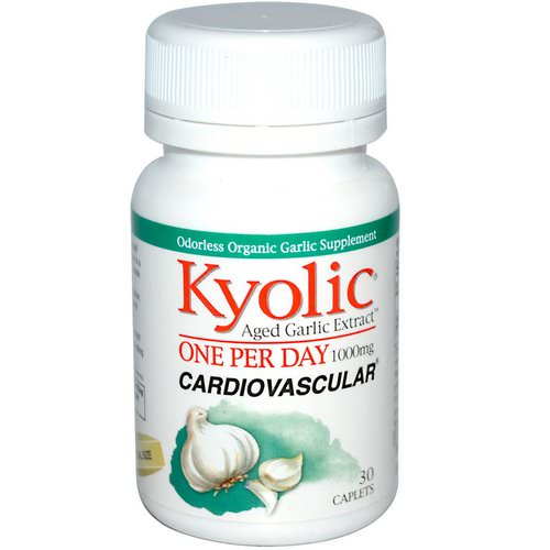 Kyolic, Aged Garlic Extract, One Per Day, Cardiovascular, 1000 mg, 30 Caplets فوائد