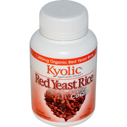 Kyolic, Aged Garlic Extract, Red Yeast Rice, Plus CoQ10, 75 Capsules فوائد