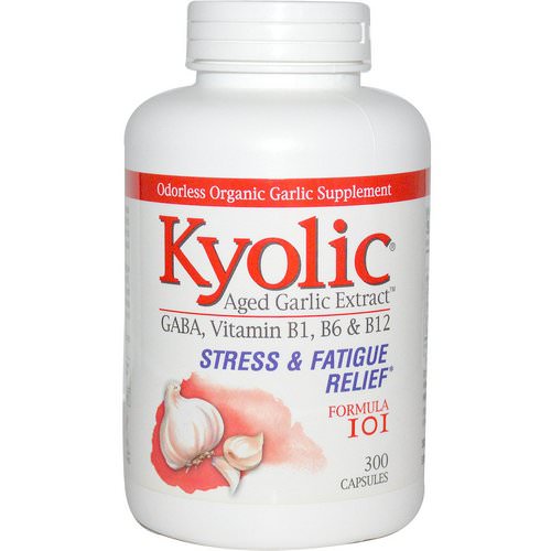 Kyolic, Aged Garlic Extract, Stress & Fatigue Relief Formula 101, 300 Capsules فوائد