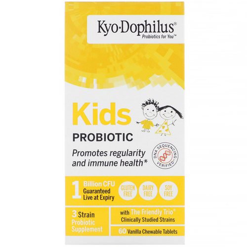 Kyolic, Kids Probiotic, Vanilla, 60 Chewable Tablets فوائد