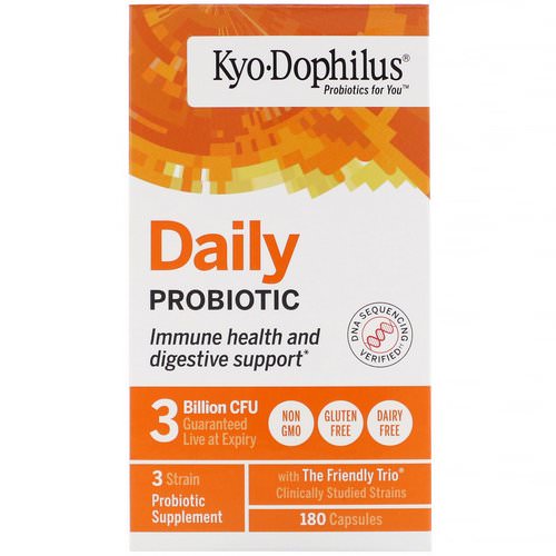 Kyolic, Kyo-Dophilus, Daily Probiotic, 180 Capsules فوائد