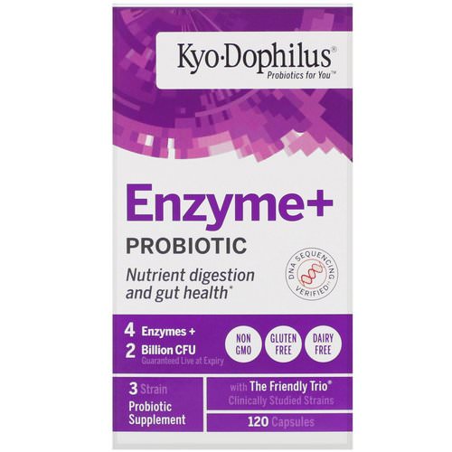 Kyolic, Kyo·Dophilus, Enzyme+ Probiotic, 120 Capsules فوائد