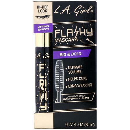 L.A. Girl, Flashy Mascara, Jet Black, 0.27 fl oz (8 ml):ماسكارا, عي,ن