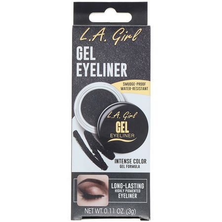 L.A. Girl, Gel Eyeliner, Black Cosmic Shimmer, 0.11 oz (3 g):كحل, عيون