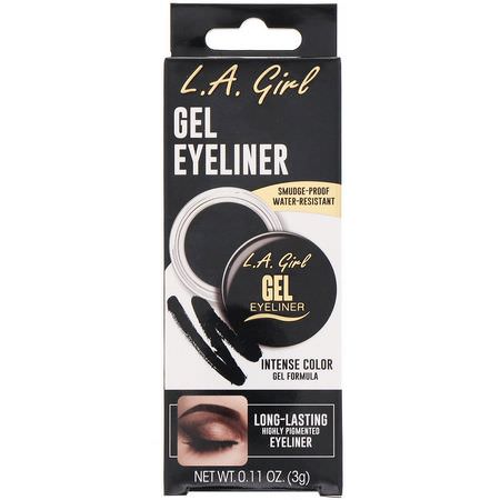 L.A. Girl, Gel Eyeliner, Jet Black, 0.11 oz (3 g):كحل, عيون