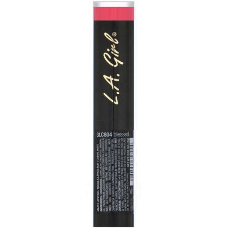 L.A. Girl, Matte Flat Velvet Lipstick, Blessed, 0.10 oz (3 g):أحمر شفاه, شفاه