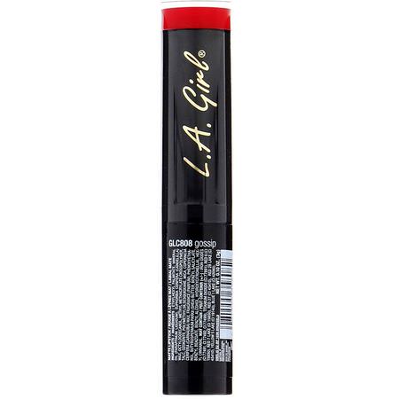 L.A. Girl, Matte Flat Velvet Lipstick, Gossip, 0.10 oz (3 g):أحمر شفاه, شفاه
