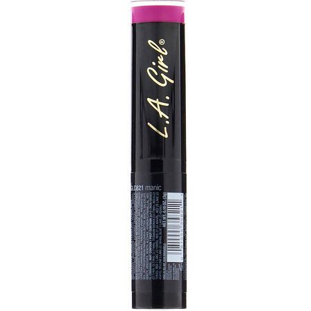 L.A. Girl, Matte Flat Velvet Lipstick, Manic, 0.10 oz (3 g):أحمر شفاه, شفاه