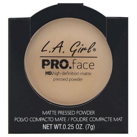 L.A. Girl, Pro Face HD Matte Pressed Powder, Nude Beige, 0.25 oz (7 g):رذاذ الإعداد, المسح,ق
