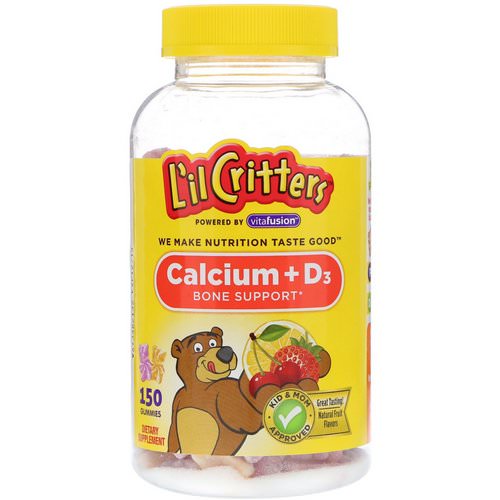 L'il Critters, Calcium + D3, Bone Support, Natural Fruit Flavors, 150 Gummies فوائد