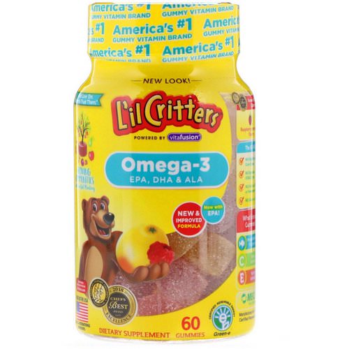 L'il Critters, Omega-3, Raspberry-Lemonade Flavors, 60 Gummies فوائد