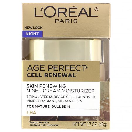 L'Oreal, Age Perfect Cell Renewal, Skin Renewing Night Cream Moisturizer, 1.7 oz (48 g):مرطب لل,جه, العناية بالبشرة