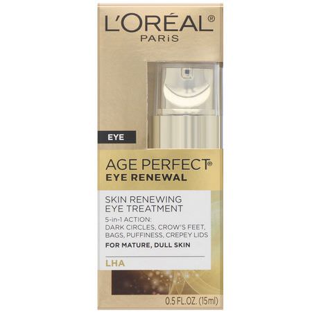 L'Oreal, Age Perfect Eye Renewal, Skin Renewing Eye Treatment, 0.5 fl oz (15 ml):العلاجات, كريم العين