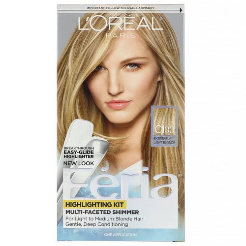 L'Oreal, Feria, Highlighting Kit, C100 Extremely Light Blonde, 1 Application فوائد