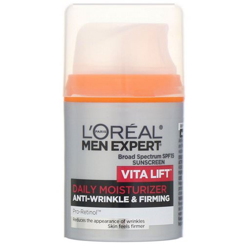 L'Oreal, Men Expert Anti-Wrinkle & Firming, Vita Lift Daily Moisturizer, SPF 15, 1.6 fl oz (48 ml) فوائد