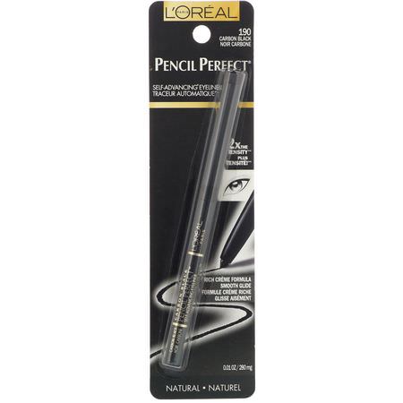 L'Oreal, Pencil Perfect Self-Advancing Eyeliner, 190 Carbon Black, 0.01 oz (280 mg):كحل, عيون