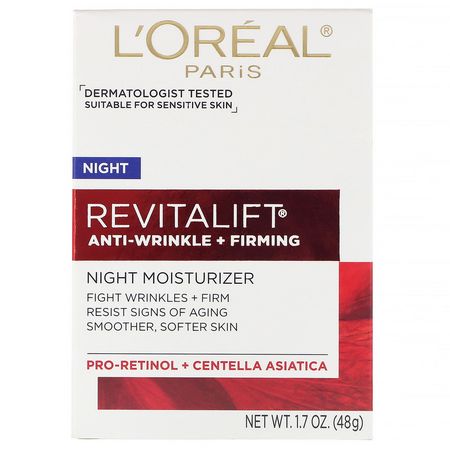L'Oreal, Revitalift Anti-Wrinkle + Firming, Night Moisturizer, 1.7 oz (48 g):مرطب لل,جه, العناية بالبشرة