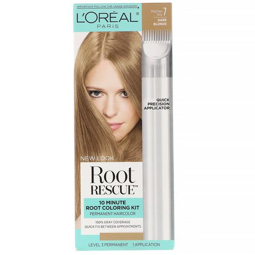 L'Oreal, Root Rescue, 10 Minute Root Coloring Kit, 7 Dark Blonde, 1 Application فوائد